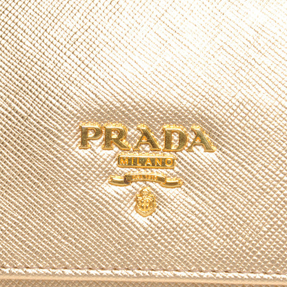 Prada Saffiano Continental Flap Wallet Platino 7 of 10