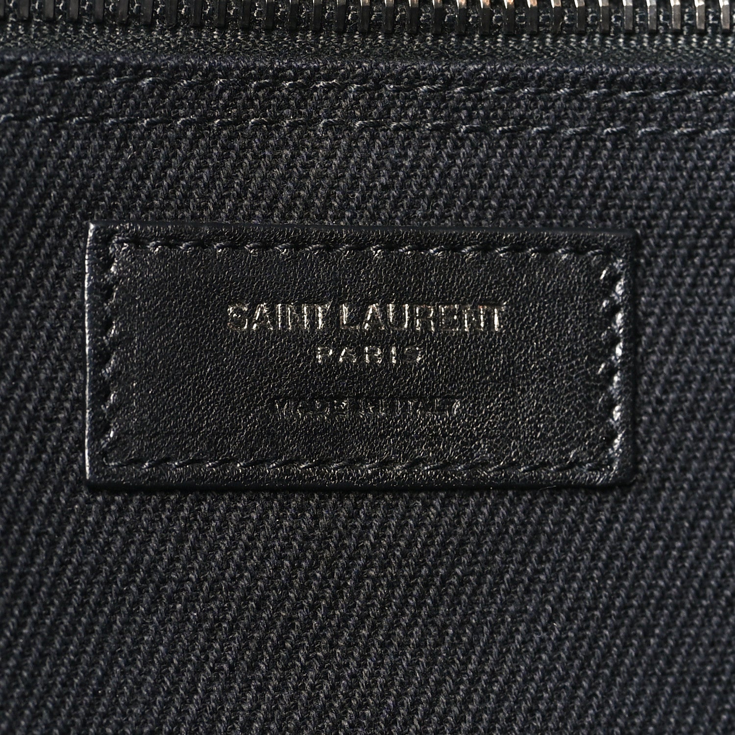 Saint Laurent Linen Calfskin Rive Gauche Tote Black 6 of 10
