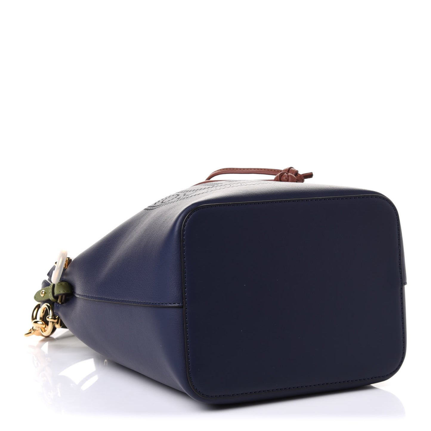 Vitello Grace F is Fendi Stamp Patch Perforated Small Mon Tresor Bucket Bag Blueberry