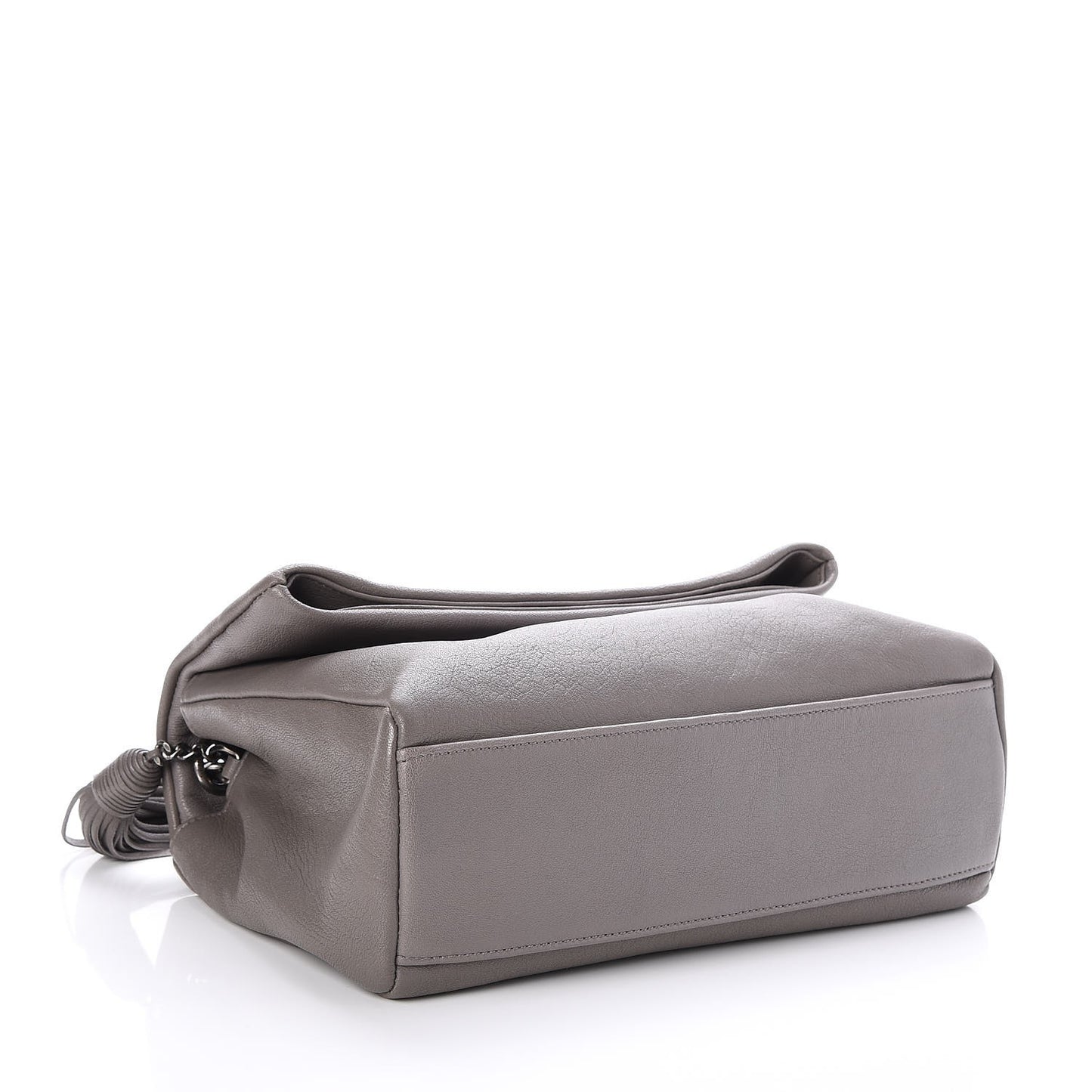 Sheepskin Medium West Hollywood Monogram Fold-Over Bag Grey