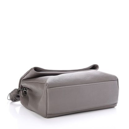 Saint Laurent Sheepskin Medium West Hollywood Monogram Fold-Over Bag Grey 4 of 8