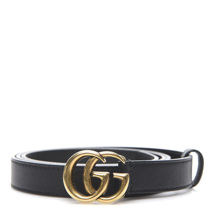 Gucci Calfskin Double G 20mm Belt 95 38 Black 1 of 5