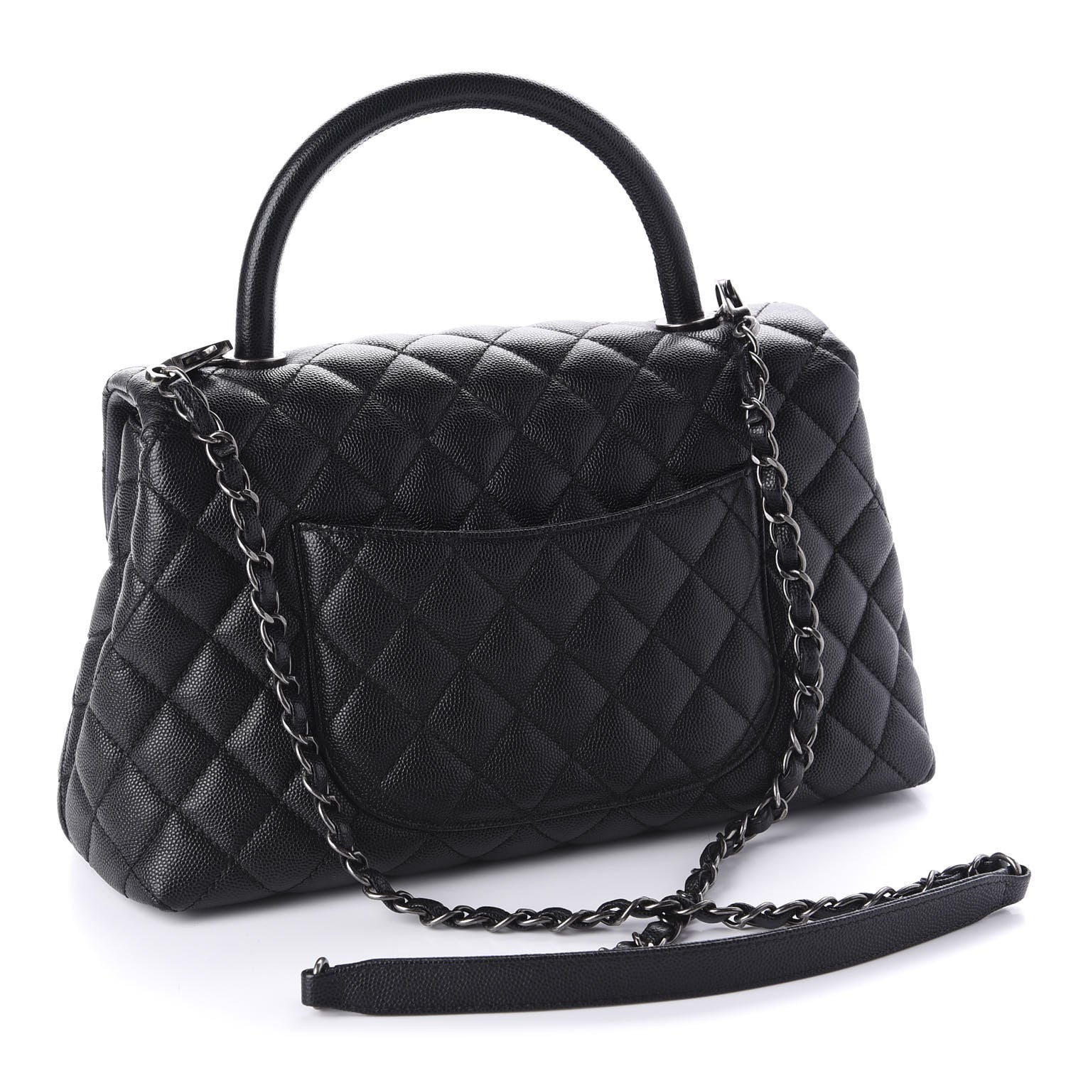 Chanel Caviar Quilted Small Coco Handle Flap Black 3 of 10