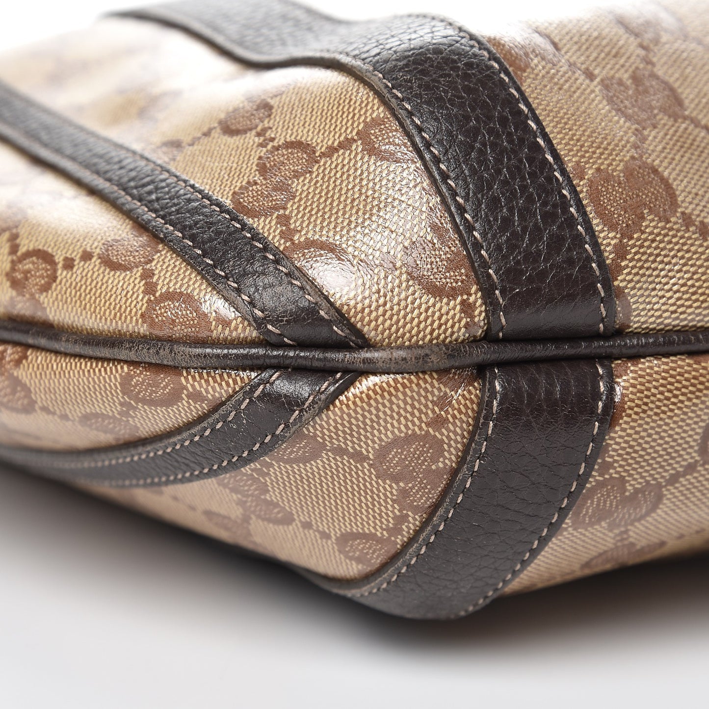 Crystal Monogram Medium Abbey Convertible Tote Dark Brown