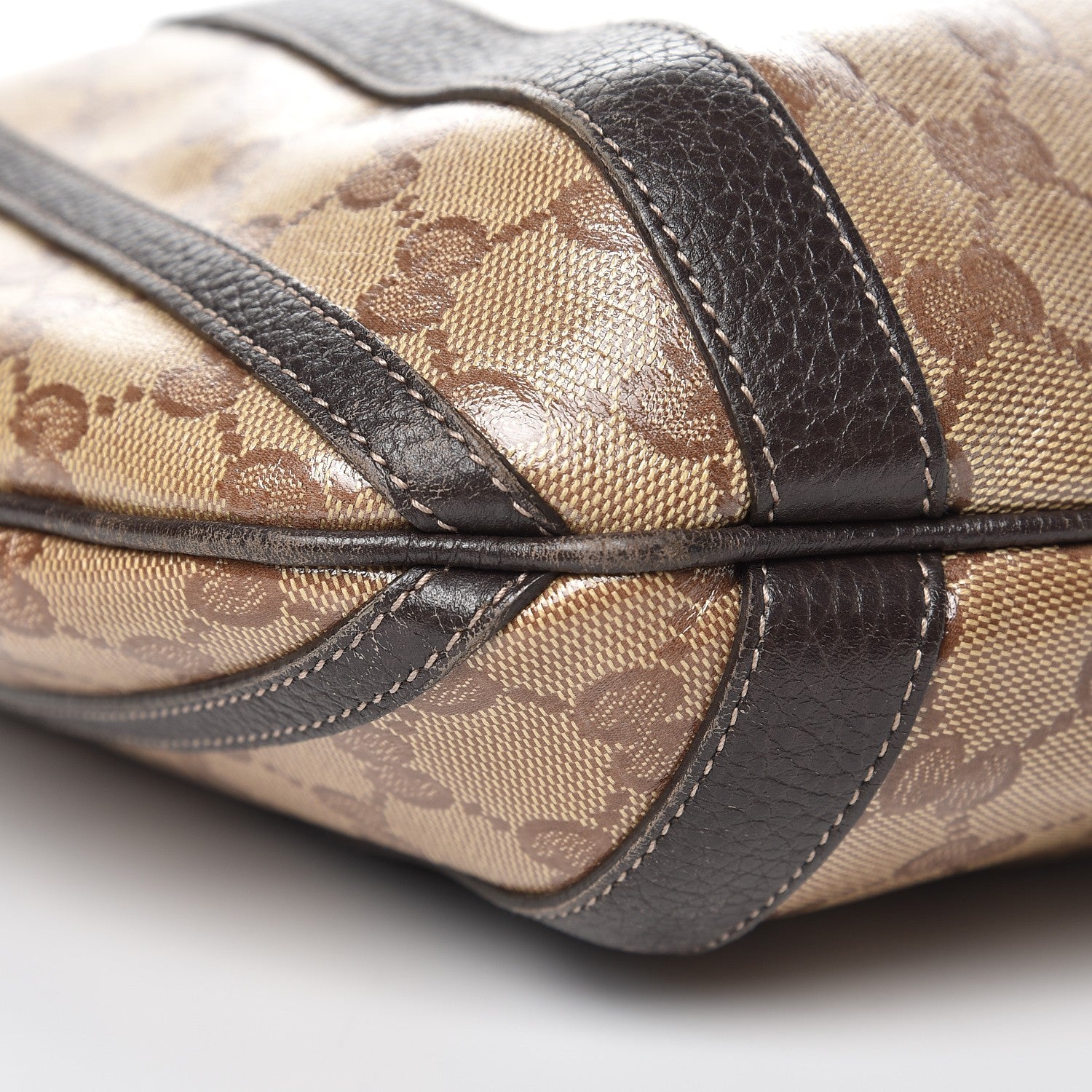 Gucci Crystal Monogram Medium Abbey Convertible Tote Dark Brown 9 of 10