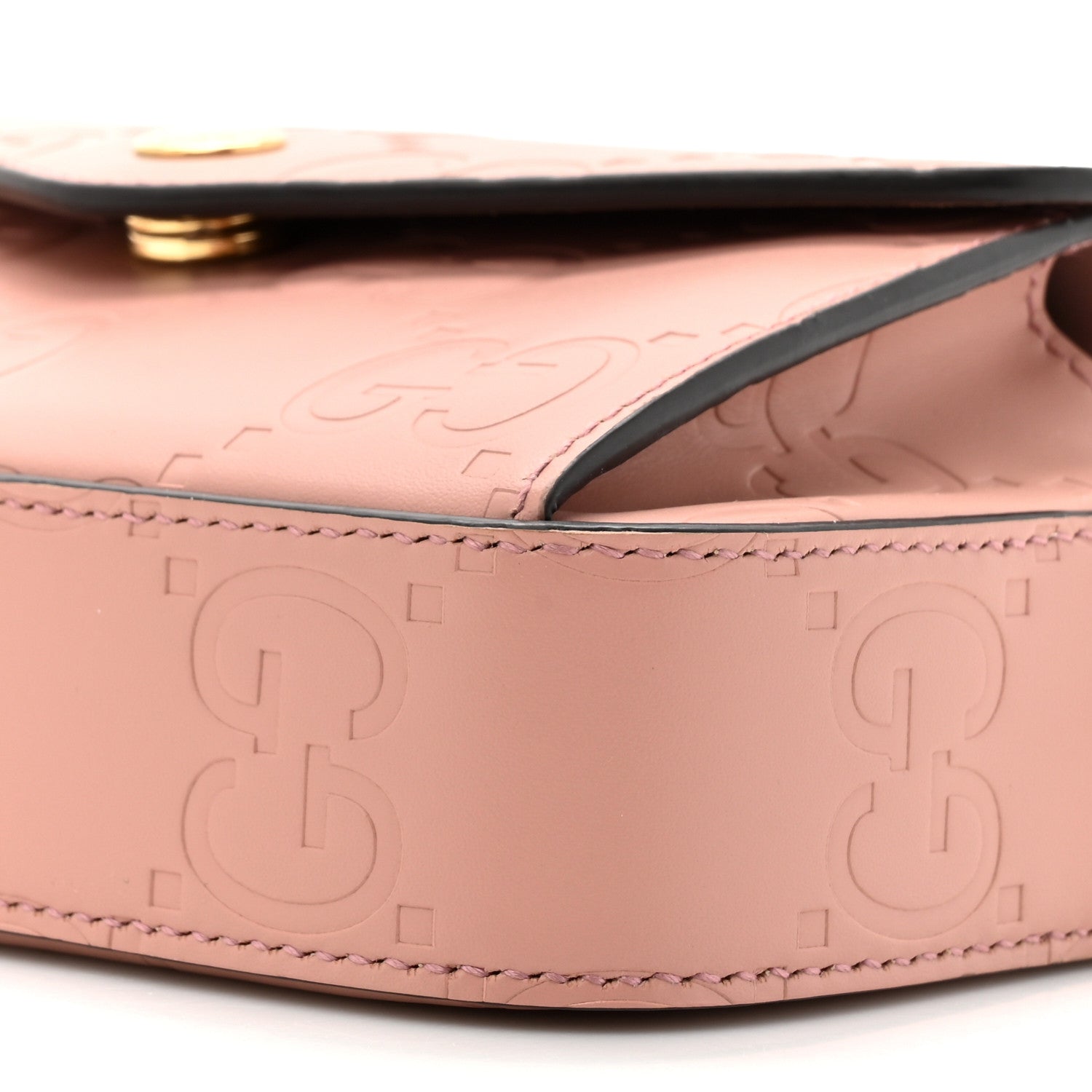 Gucci Calfskin GG Super Mini Debossed Chain Wallet Dust Carmine 9 of 11