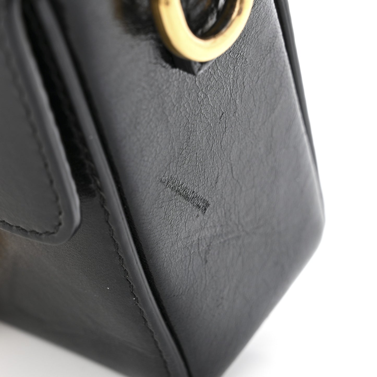 Crackled Lambskin 30 Montaigne Box Bag Black