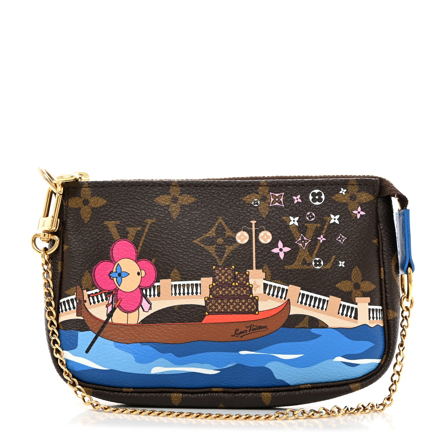 Louis Vuitton Monogram 2019 Christmas Animation Mini Venice Pochette Accessories Blue 1 of 9