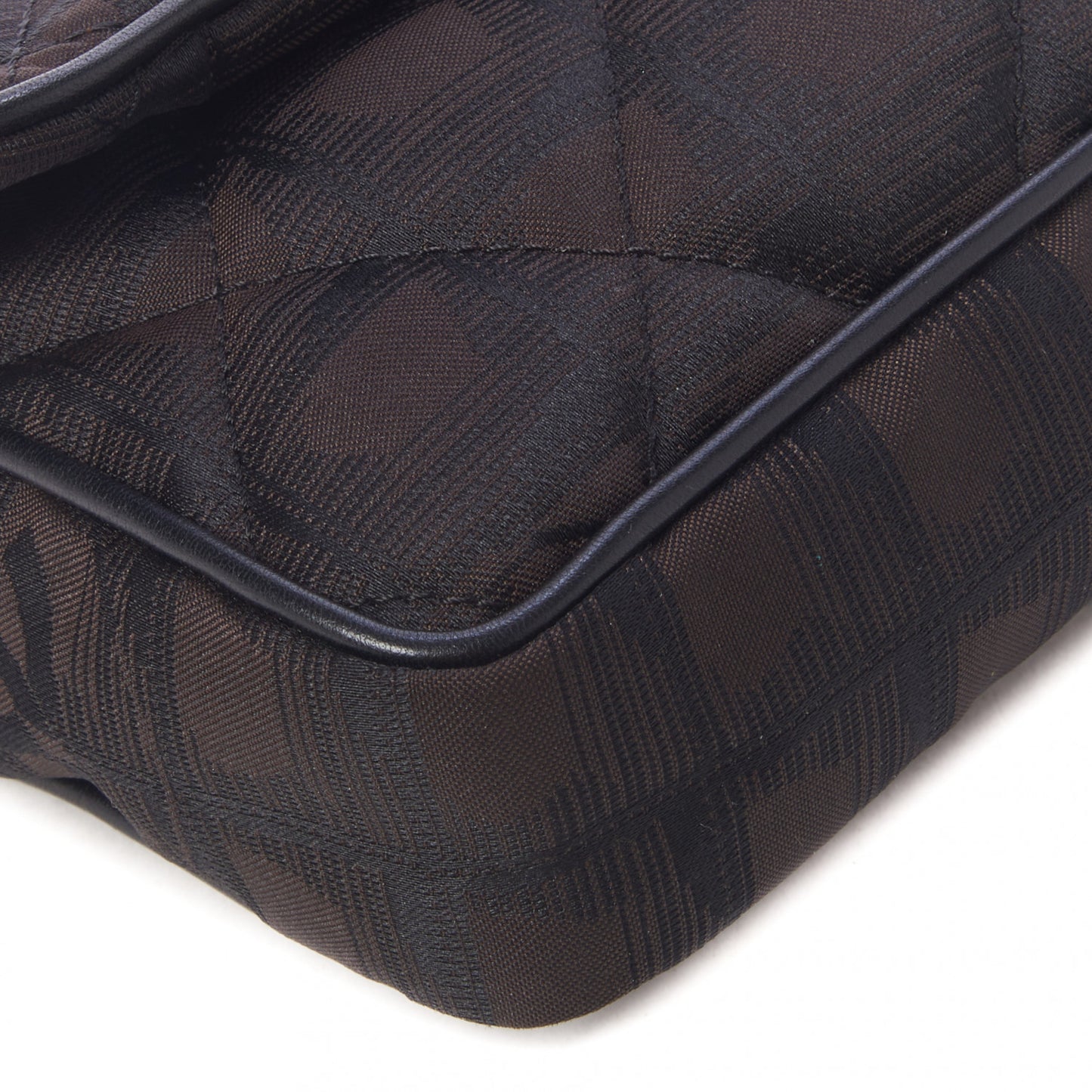 Nylon Quilted Travel Flap Dark Brown