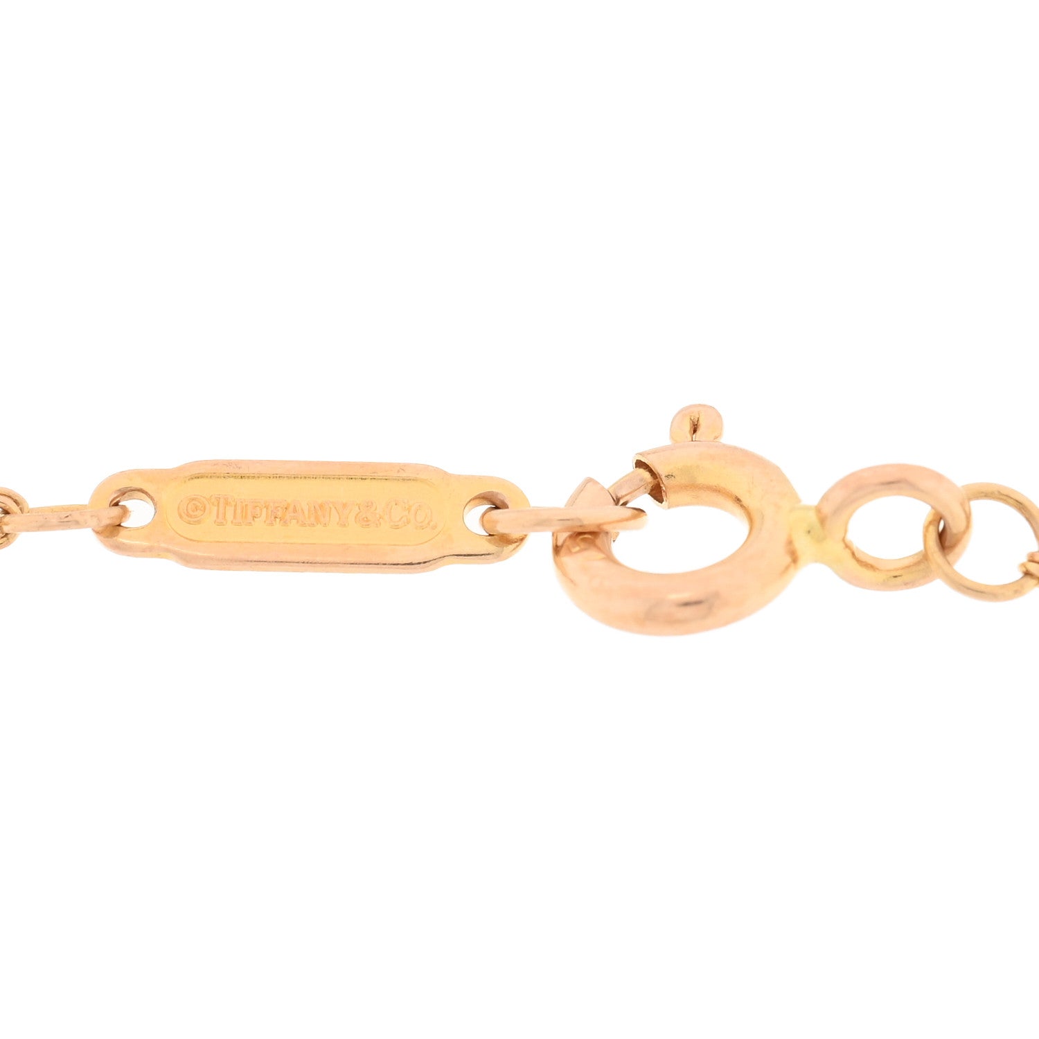 Tiffany 18K Rose Gold Diamond .17ct Solitaire Double Chain Bracelet 3 of 3
