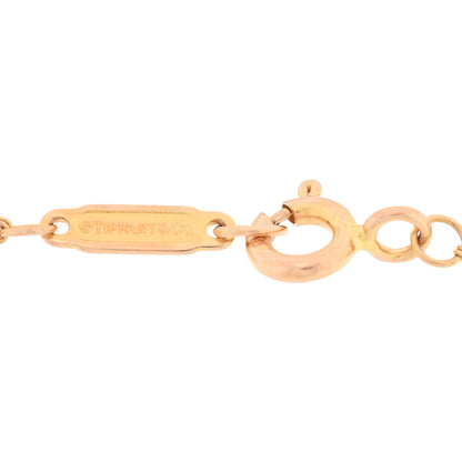 Tiffany 18K Rose Gold Diamond .17ct Solitaire Double Chain Bracelet 3 of 3