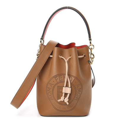 Fendi Vitello Grace F is Fendi Stamp Patch Perforated Small Mon Tresor Bucket Bag Nocciola 1 of 9
