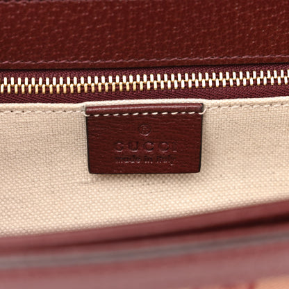 Gucci Monogram Textured Dollar Calfskin Horsebit 1955 Shoulder Bag Sahara Rubino Chardonnay 6 of 10