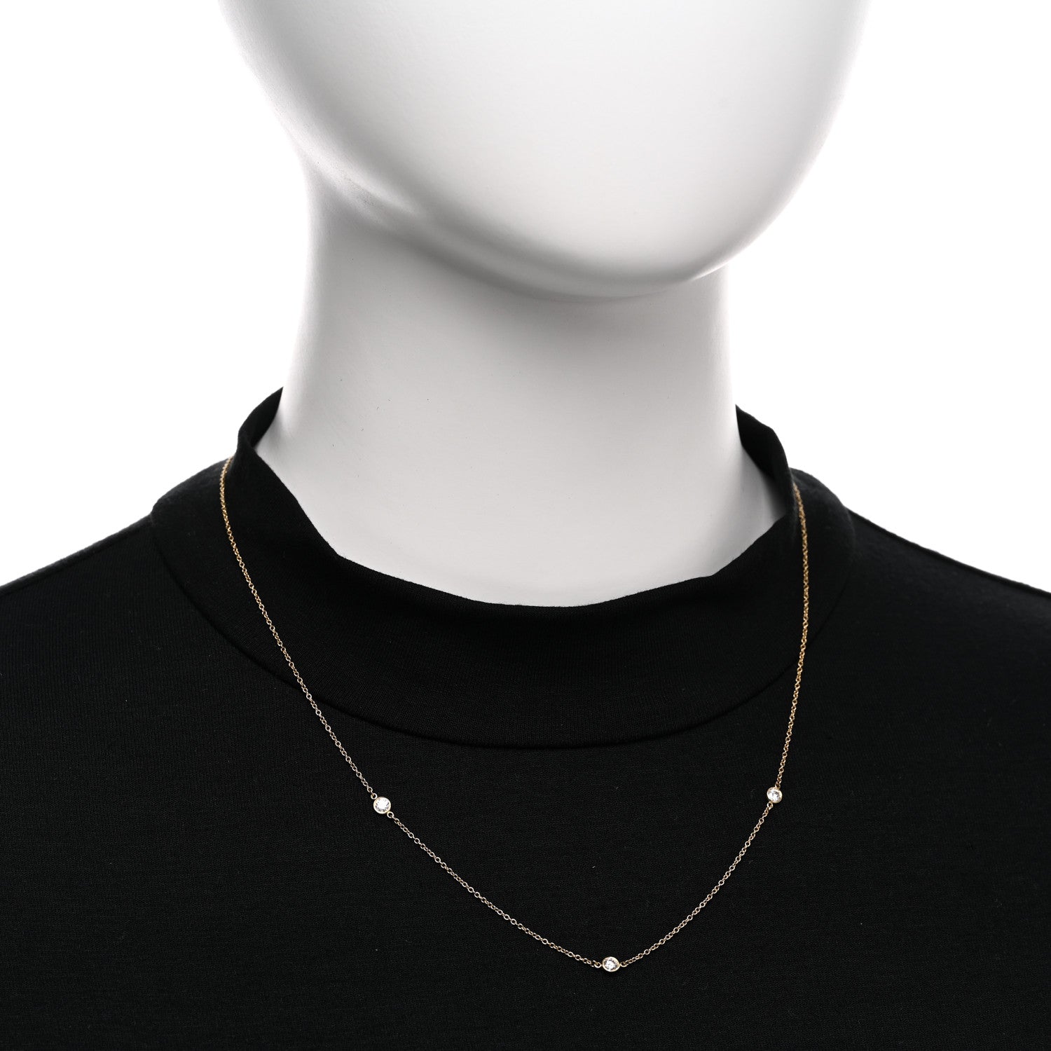 Tiffany 18K Yellow Gold Elsa Peretti Diamonds by the Yard 3 Station Necklace 2 of 5
