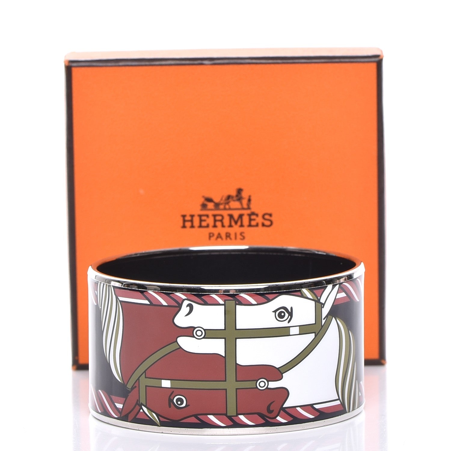 Hermes Enamel Printed Quadrige Extra Wide Bracelet 70 6 of 6