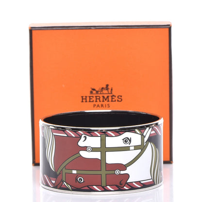 Hermes Enamel Printed Quadrige Extra Wide Bracelet 70 6 of 6