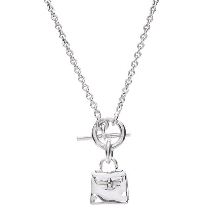 Hermes Sterling Silver Kelly Charm Pendant Necklace 4 of 8