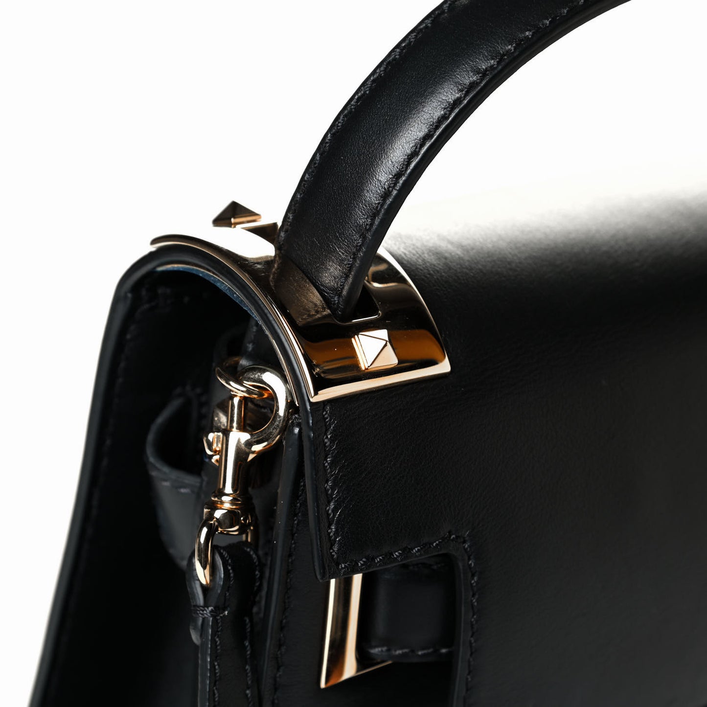 Calfskin Medium My Rockstud Frame Bag Black