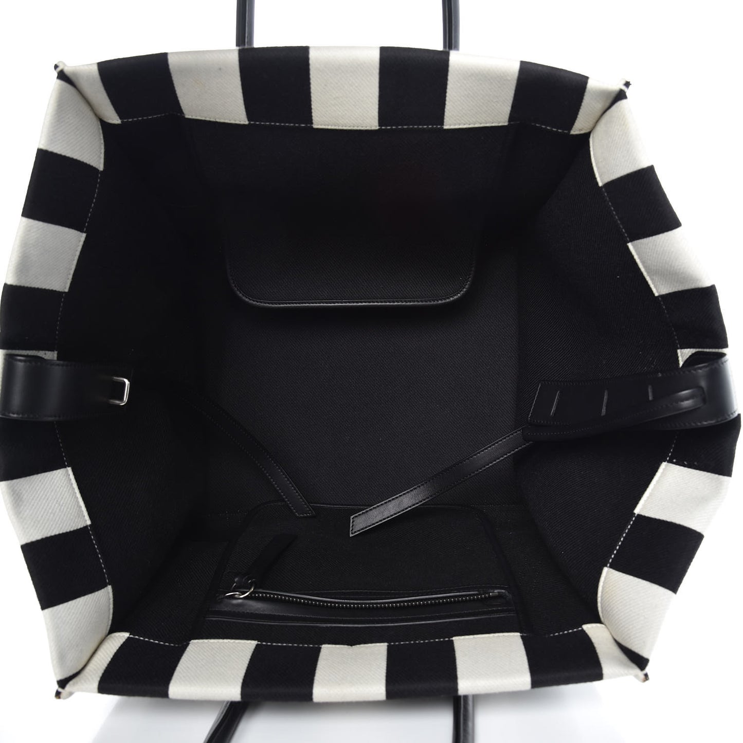 Cotton Canvas Striped Medium Phantom Luggage White Black