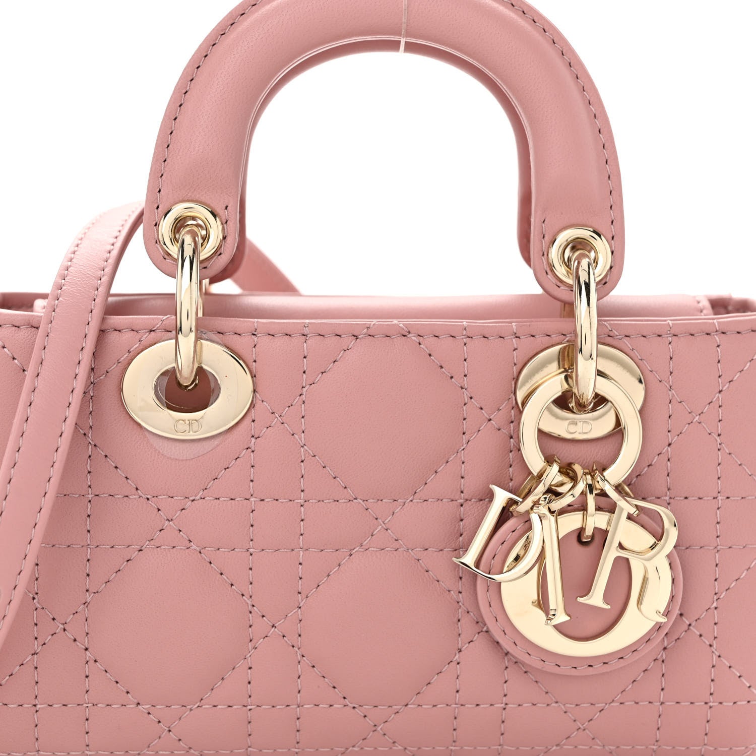 Christian Dior Lambskin Cannage Micro Lady D-Joy Rose De Vents 7 of 9