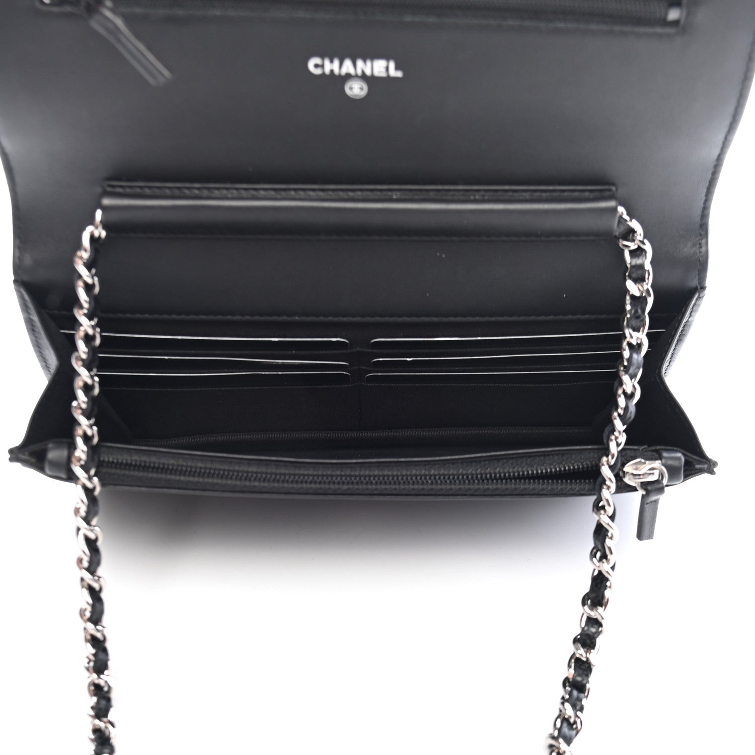 Chanel Caviar Timeless CC Wallet On Chain WOC Black 5 of 9
