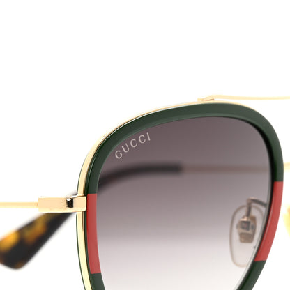 Gucci Acetate Web Aviator Sunglasses GG0062S Green Red 8 of 9