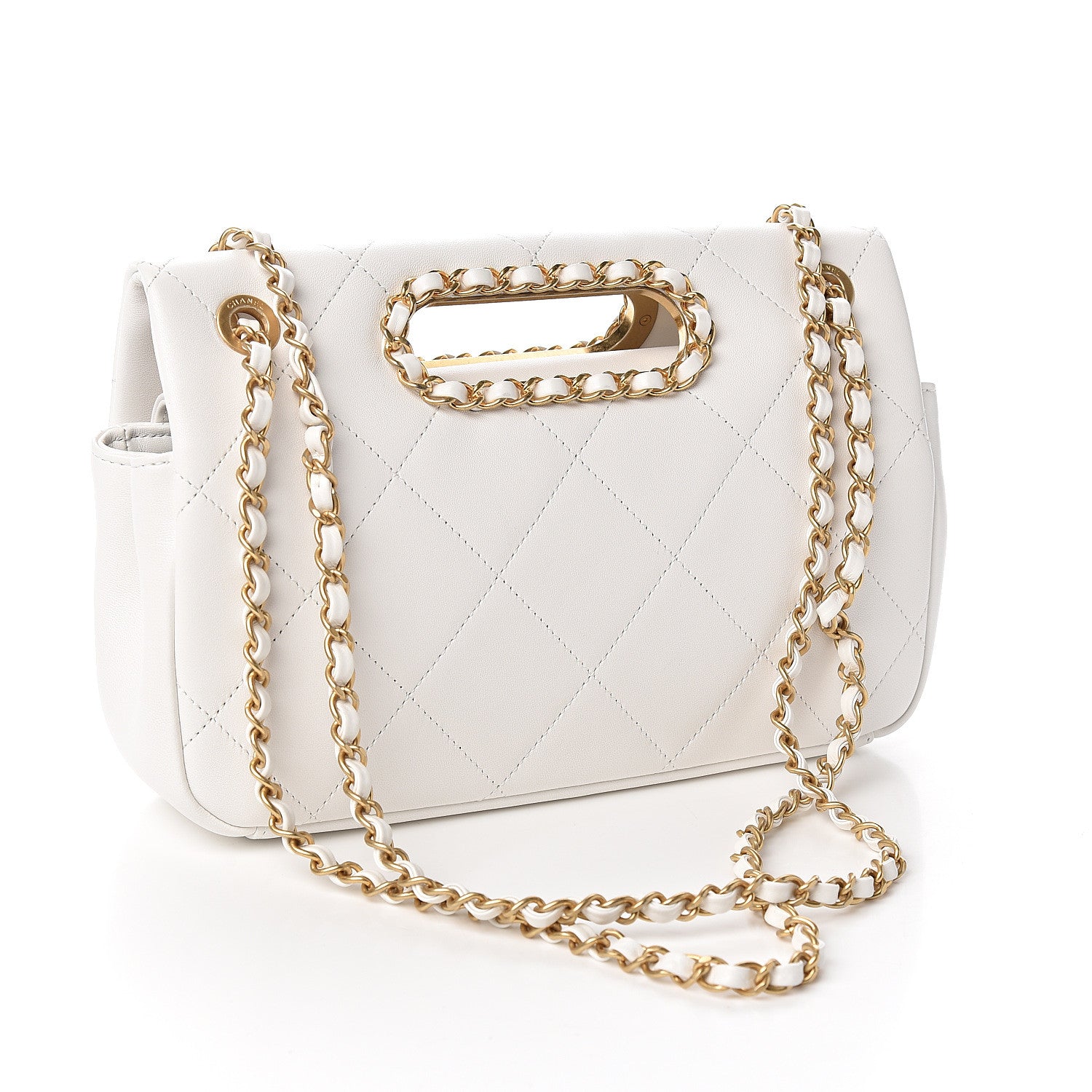 Chanel Lambskin A Real Catch Flap Bag White 2 of 13
