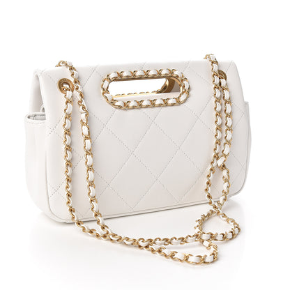 Chanel Lambskin A Real Catch Flap Bag White 2 of 13