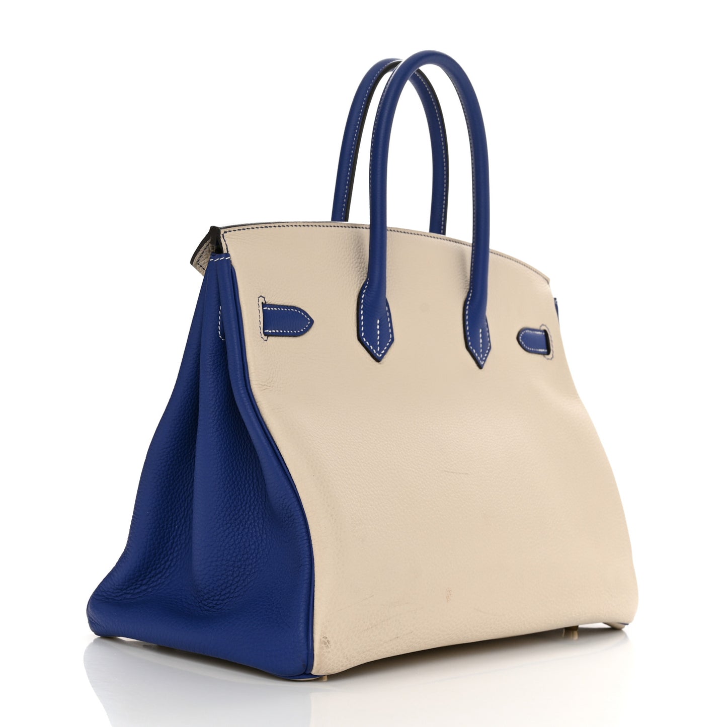 Togo Horseshoe Birkin 35 Craie Bleu Electric