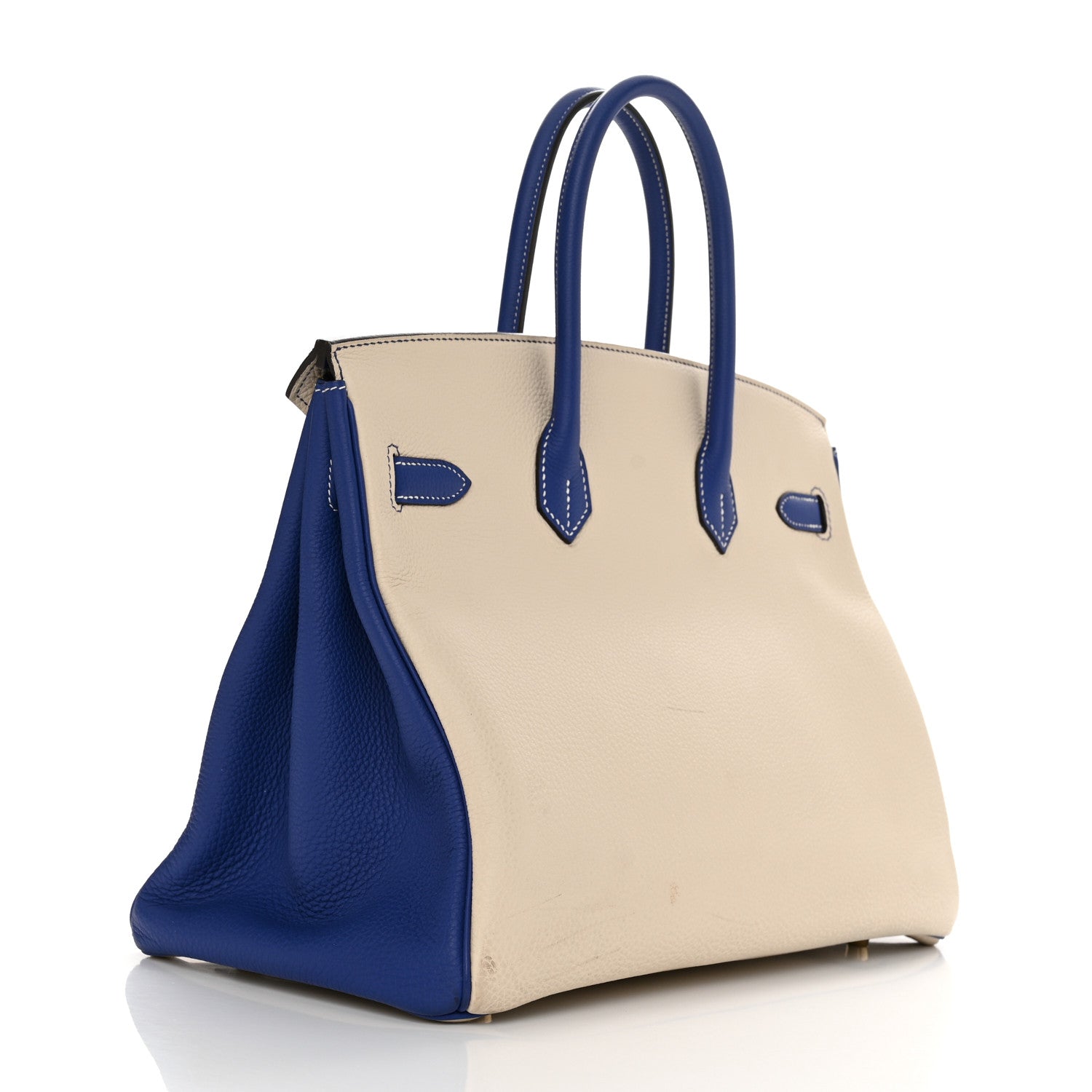 Hermes Togo Horseshoe Birkin 35 Craie Bleu Electric 2 of 20