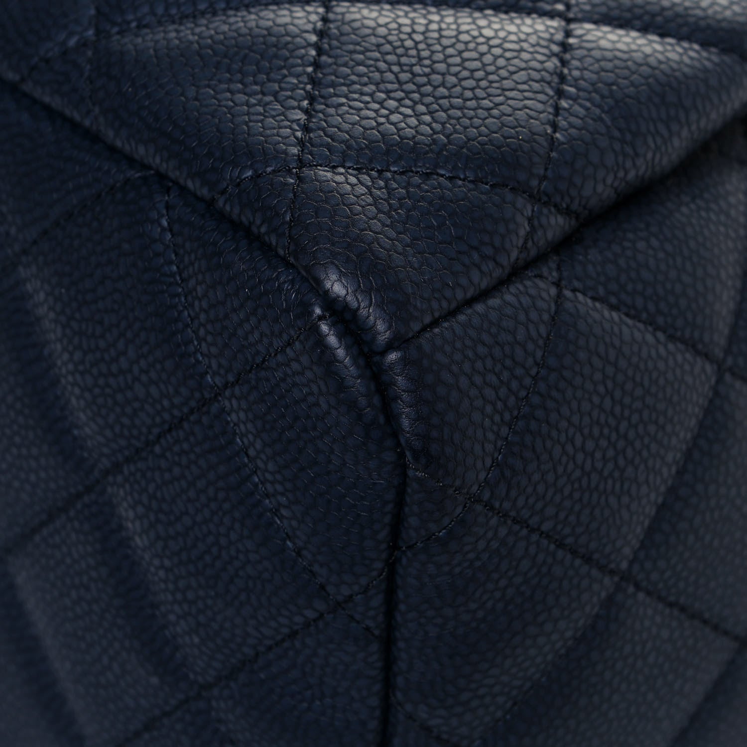 Chanel Grained Calfskin Quilted Medium CC Chain Bucket Drawstring Bag Blue 10 of 13