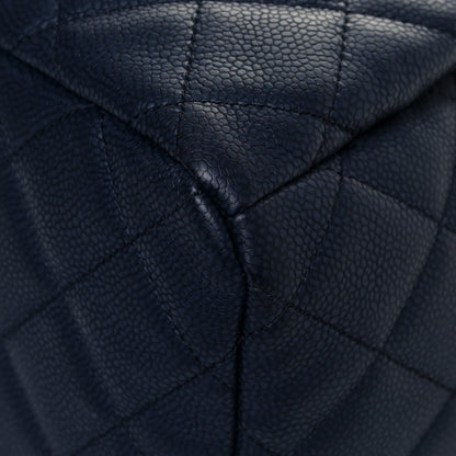 Chanel Grained Calfskin Quilted Medium CC Chain Bucket Drawstring Bag Blue 10 of 13