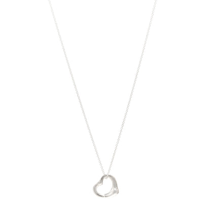 Tiffany Sterling Silver 16mm Elsa Peretti Open Heart Pendant Necklace 1 of 4