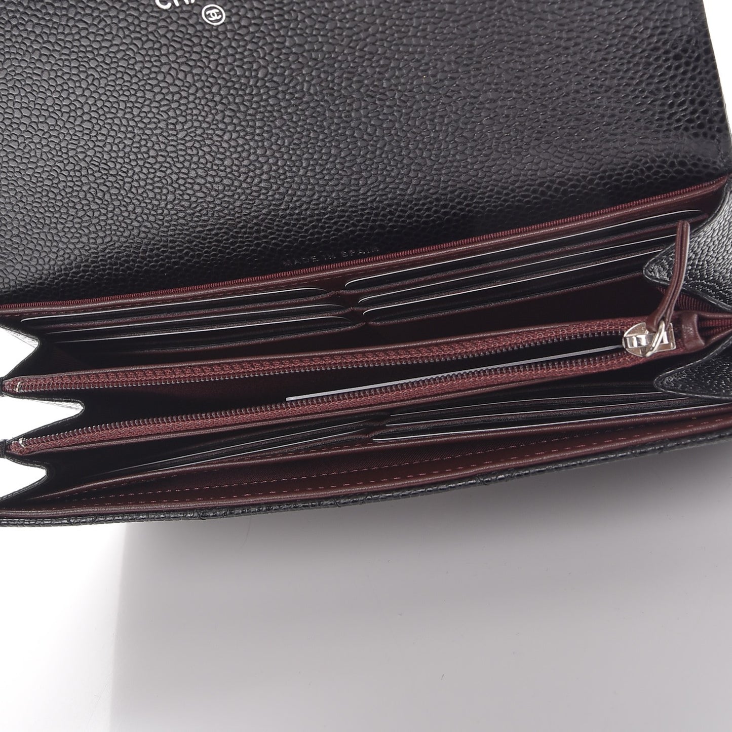 Caviar Quilted Large Flap Wallet Black