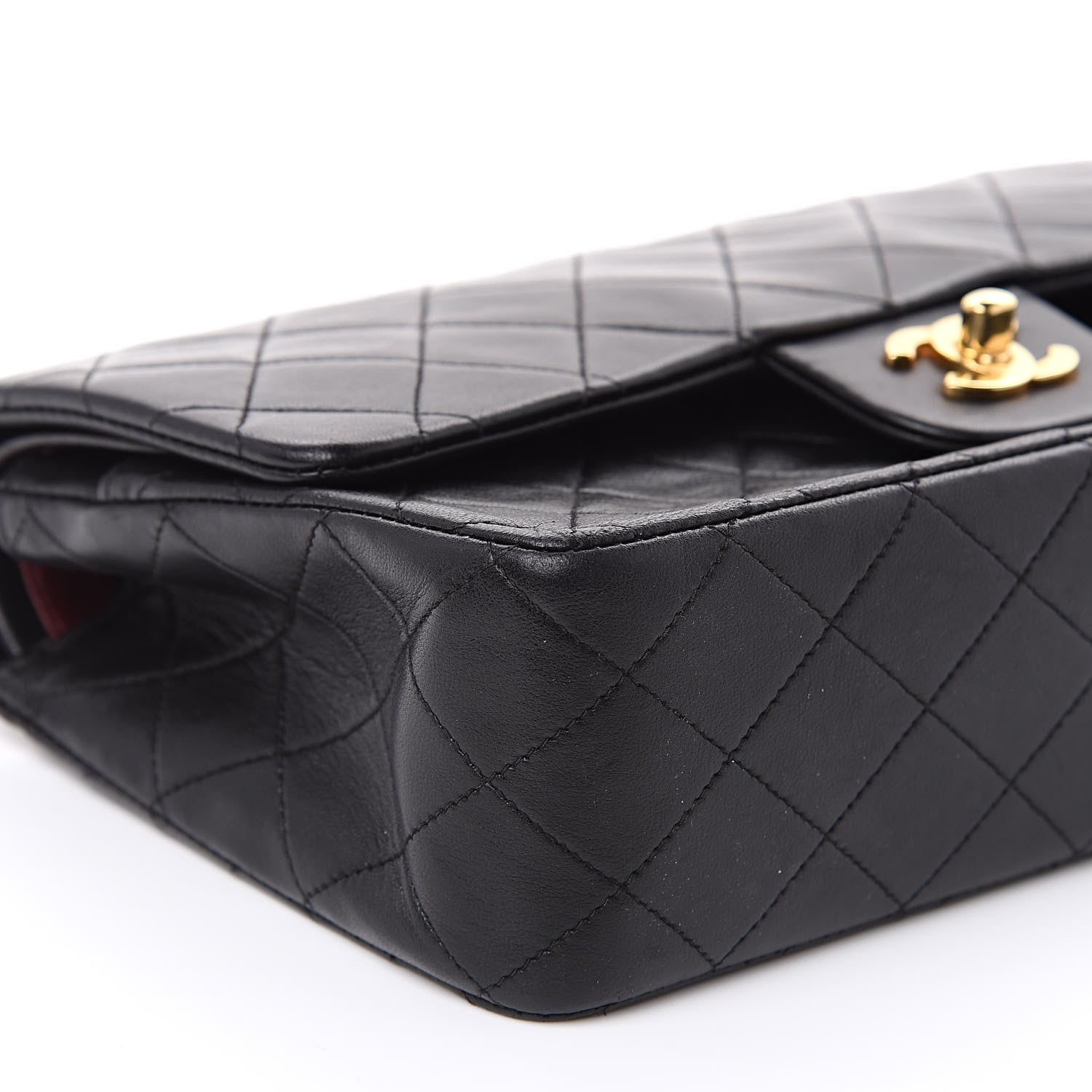 Chanel Lambskin Quilted Medium Double Flap Black 10 of 17