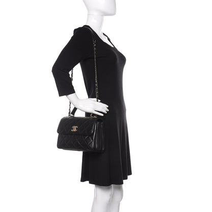 Chanel Lambskin Quilted Small Trendy CC Dual Handle Flap Bag Black 2 of 11