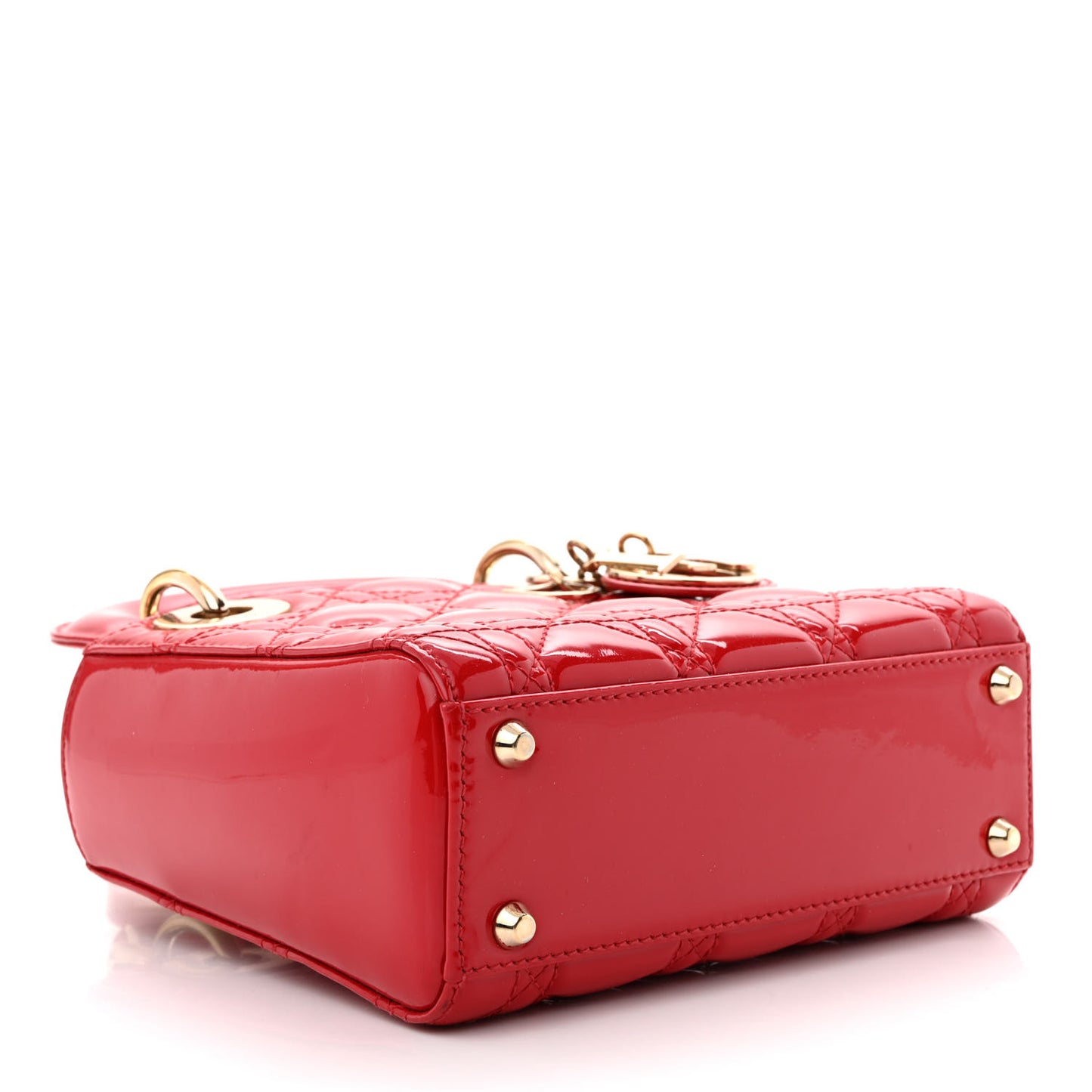 Patent Cannage Mini Lady Dior Red