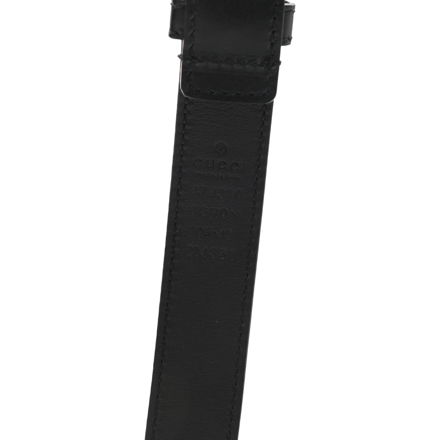 Gucci Calfskin Slim Studded Square Buckle Belt 105 42 Black 5 of 5