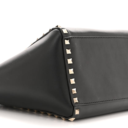 Valentino Garavani Vitello Small Rockstud Double Handle Tote Black 8 of 9