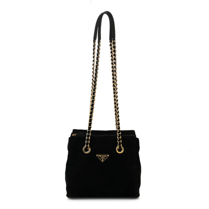 Prada Camoscio Chain Shoulder Bag  Black 1 of 9
