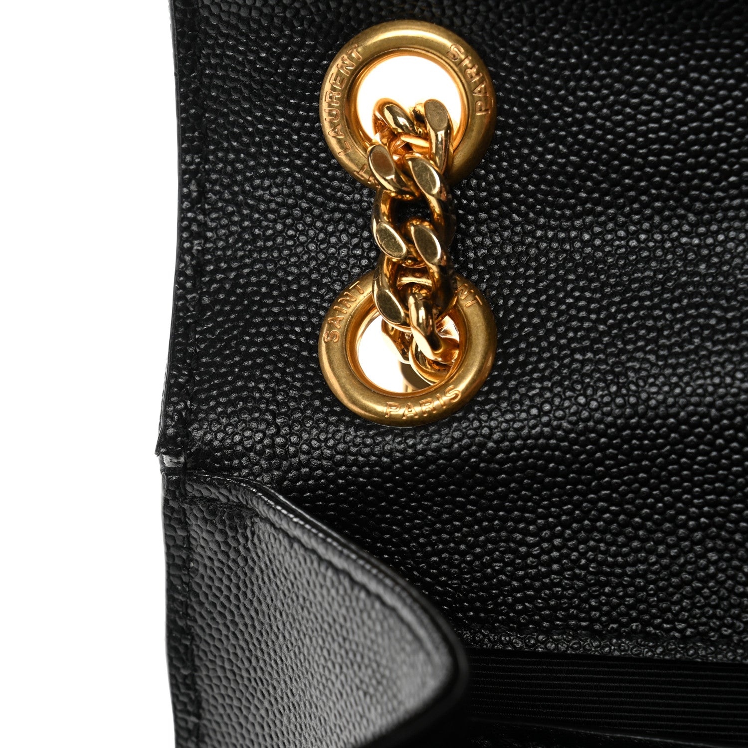 Saint Laurent Grain De Poudre Textured Mixed Matelasse Triquilt Medium Monogram Satchel Black 11 of 12