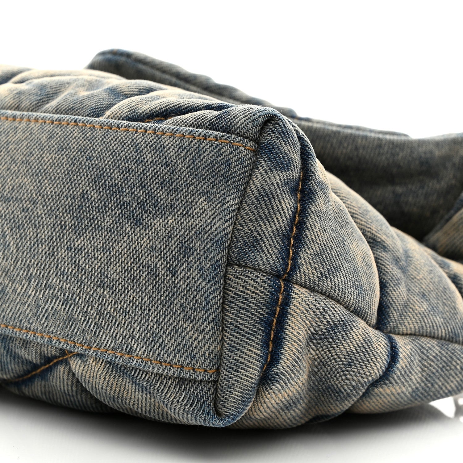 Saint Laurent Denim Quilted Toy Loulou Puffer Monogram Chain Satchel Blue Cinnamon 10 of 10