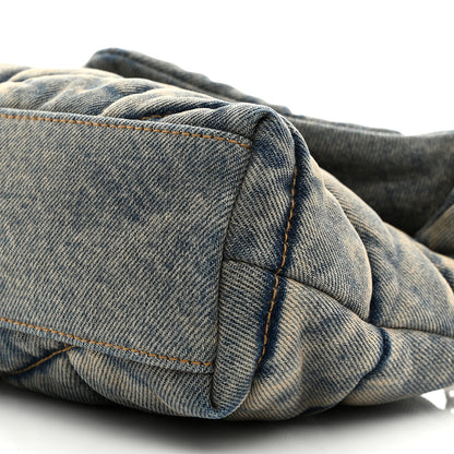 Saint Laurent Denim Quilted Toy Loulou Puffer Monogram Chain Satchel Blue Cinnamon 10 of 10