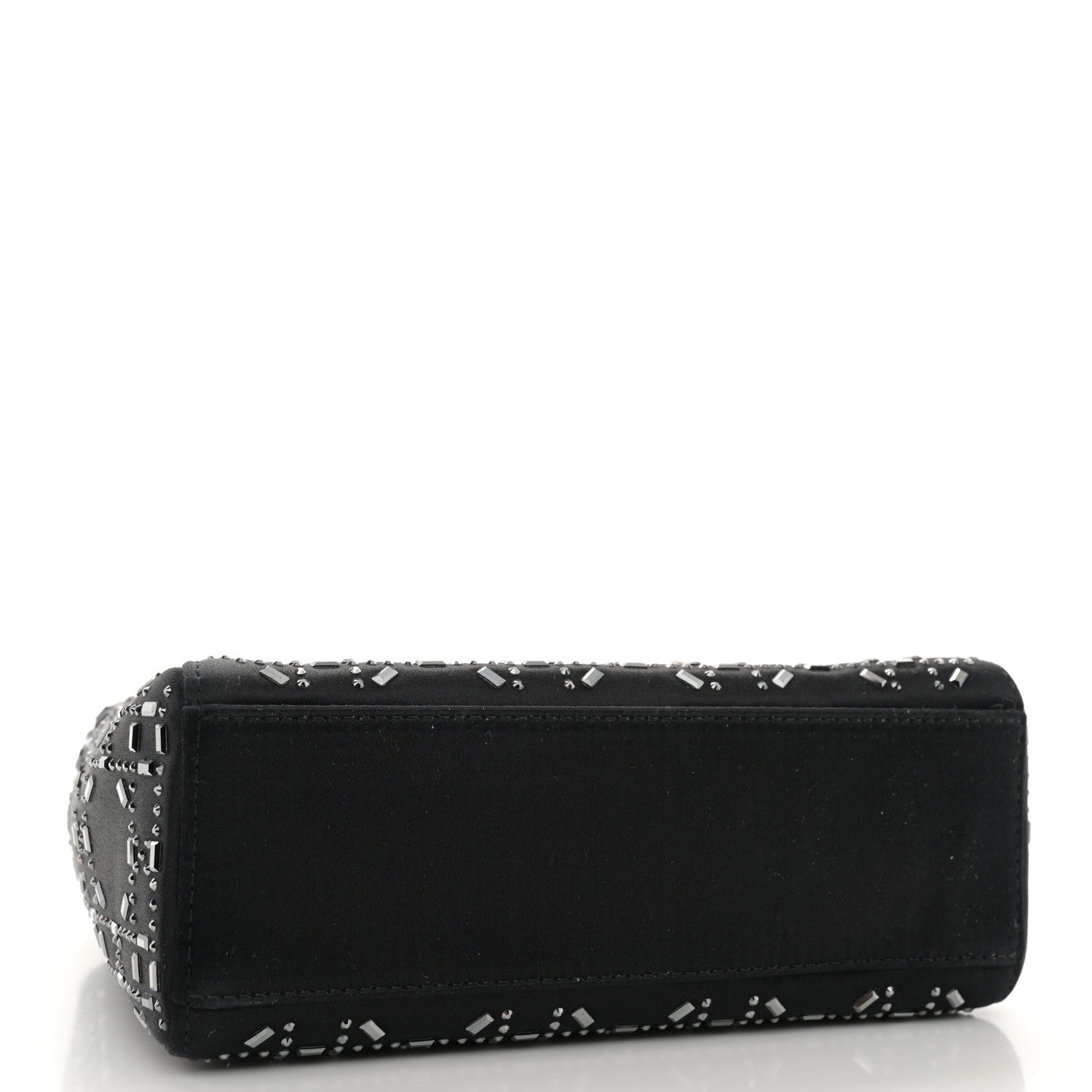 Christian Dior Satin Crystal Cannage Mini Lady Dior Black 4 of 10