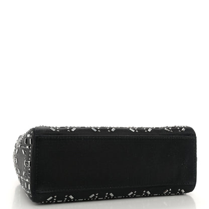 Christian Dior Satin Crystal Cannage Mini Lady Dior Black 4 of 10