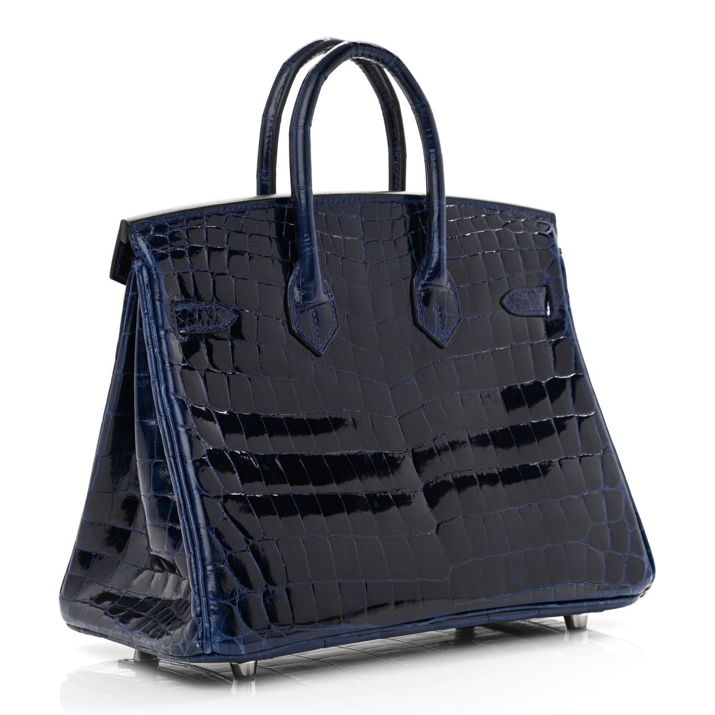 Shiny Niloticus Crocodile Birkin 25 Bleu Saphir