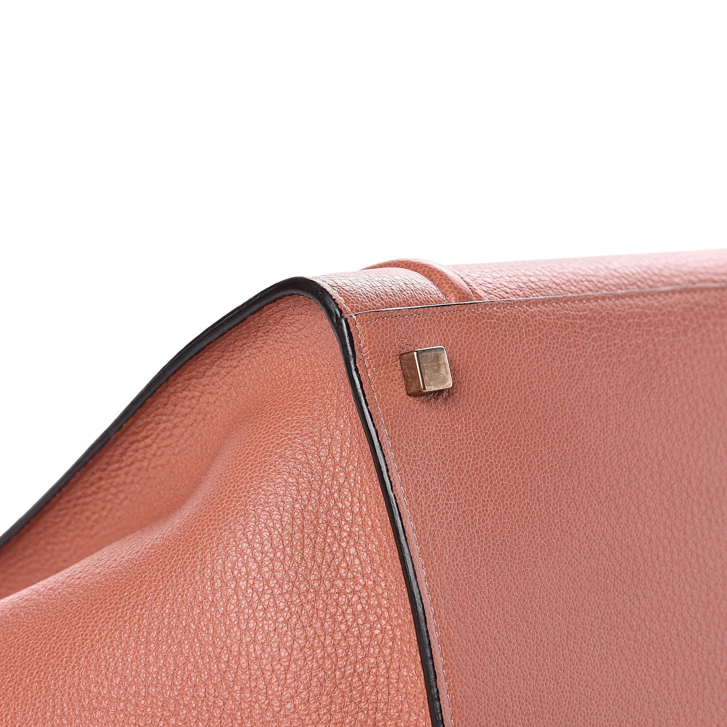 Shiny Grained Calfskin Medium Phantom Luggage Terracotta