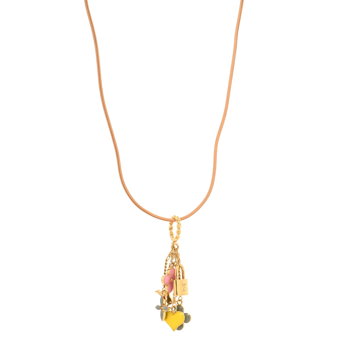 Louis Vuitton Metal Enamel Sweet Monogram Pendant Necklace Multicolor 1 of 3