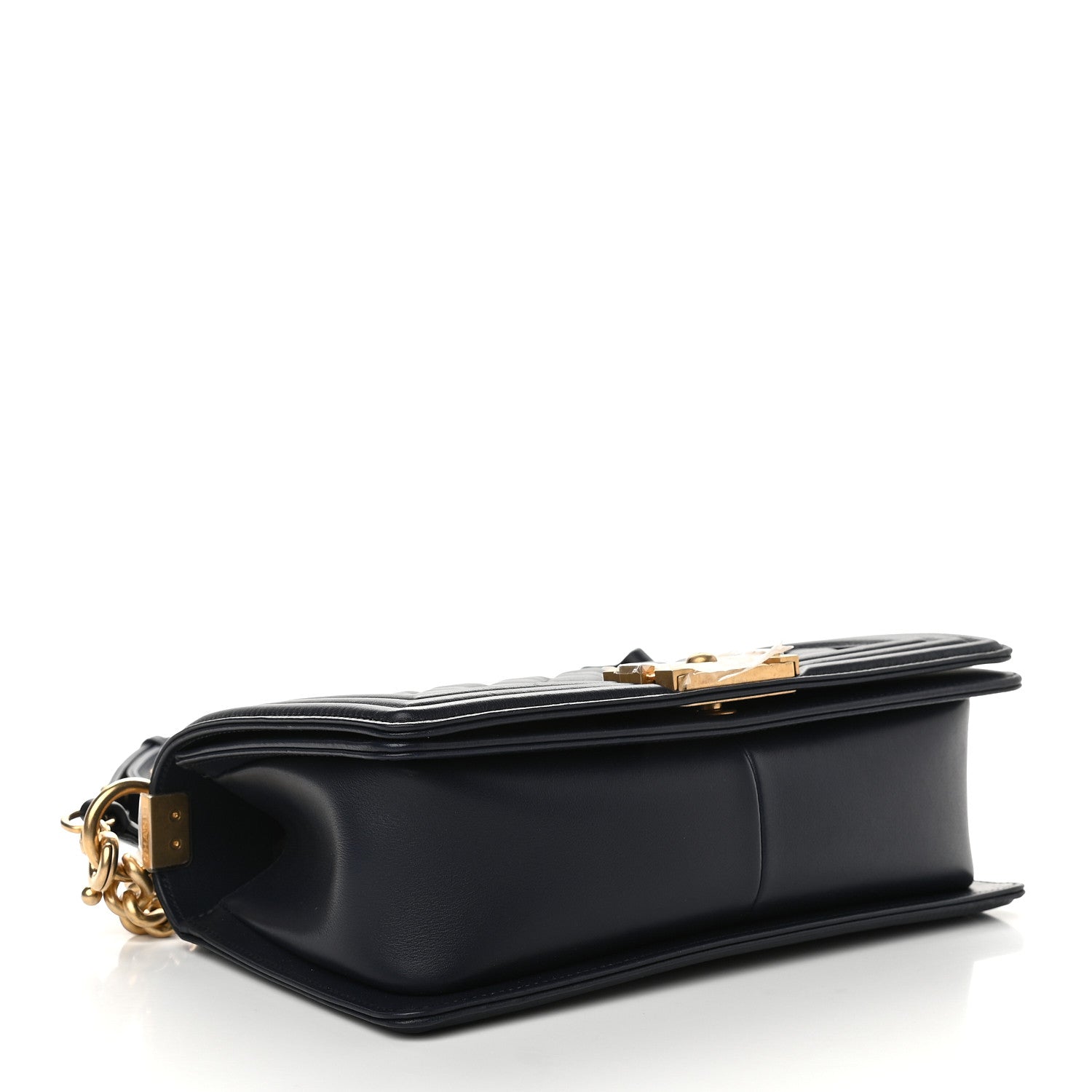 Chanel Calfskin Medium Boy Logo Top Handle Flap Navy 4 of 9