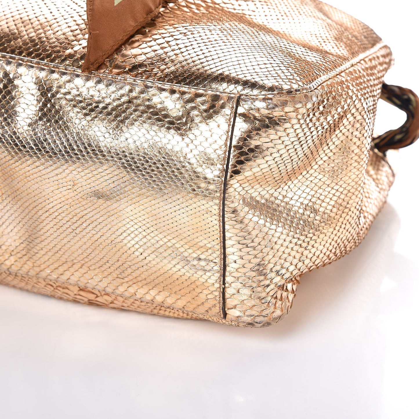 Metallic Python Large Positano Tote Gold